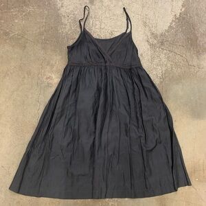 Gray slip 100% silk midi Spaghetti Strap Dress